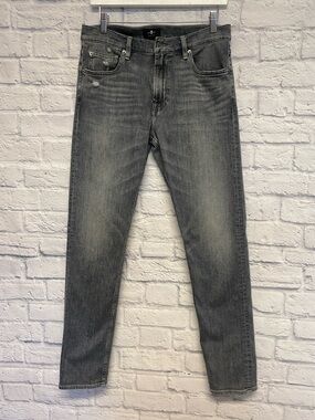 7 For All Mankind Men's Paxtyn Washed Grey Jeans Size 31
